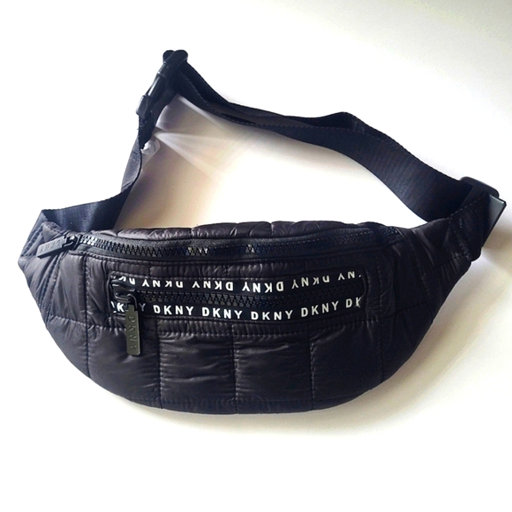 DKNY Black Puffer Quilted Fanny Pack S/M